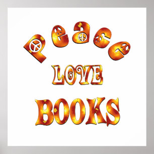 Pôster LIVROS do AMOR da PAZ - começando em $11,80