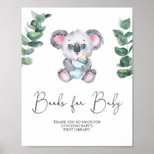 Poster Livros do ursinho koala para bebê