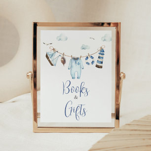 Poster Livros e presentes de Chá de fraldas de Ahoy náuti