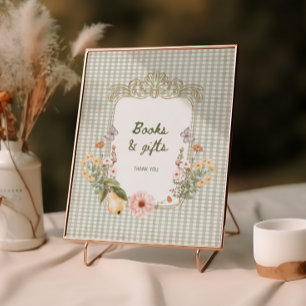Poster Livros e presentes de Chá de fraldas de pera de al