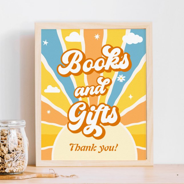 Poster Livros e presentes de Chá de fraldas sunshine (Criador carregado)