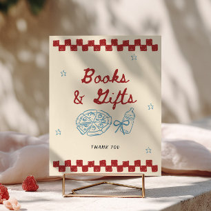 Poster Livros e Presentes para Festa de Bebê de Entrega E