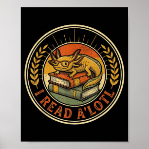 Poster Livros engraçados de axolote amante da biblioteca