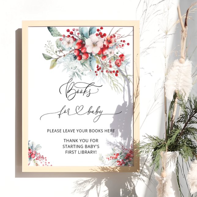 Poster Livros Florais e Berry de inverno para Bebê (Criador carregado)