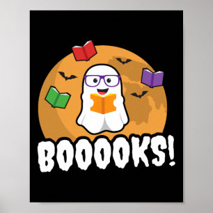 Poster Livros Ghost Boo Ler Biblioteca Livros Gift Divert