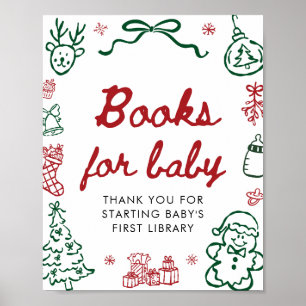 Poster Livros para Bebê Chuvinha Vermelha e Verde para Ba
