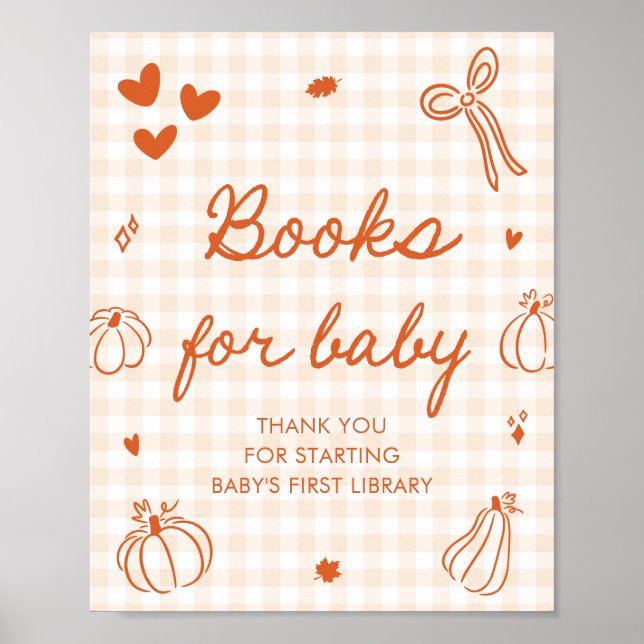 Poster Livros para Bebê em Chás de Bebê A Little Pumpkin (Frente)