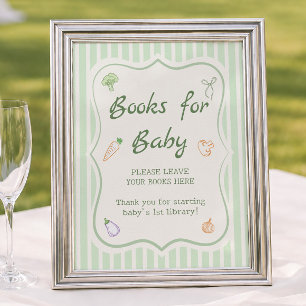 Poster Livros para chá de bebê no Mercado de Produtores p