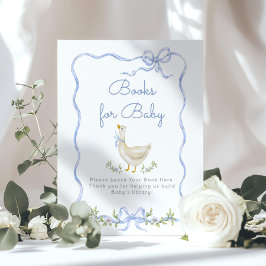 Poster Livros para o chá de fraldas Bobo de Goose Azul