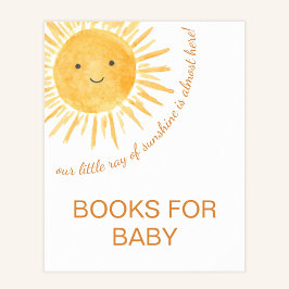 Poster Livros Para Sinalização De Chá de fraldas De Sol D