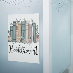 Pôster Livros personalizados de aquarela Booktrovert na p