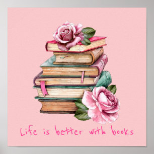 Poster Livros, sala de aula ou posto de miúdos da biblio