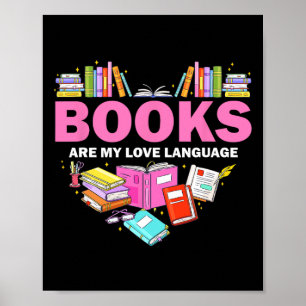 Poster Livros São Minha Linguagem De Amor Lendo Bibliotec