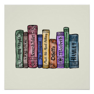 Pôster Livros Shakespeare n.o 1