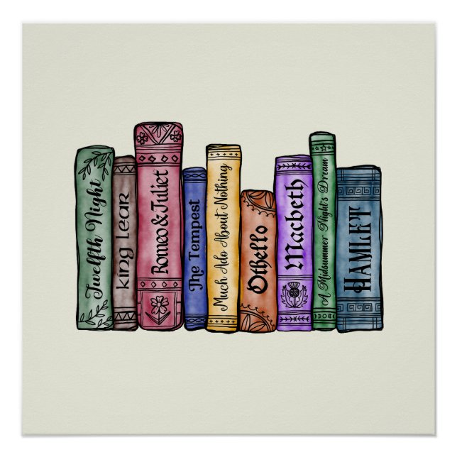 Pôster Livros Shakespeare n.o 1 (Frente)