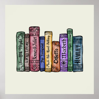 Poster Livros Shakespeare n.o 1