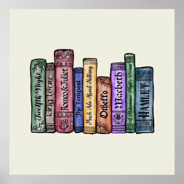 Poster Livros Shakespeare n.o 1 (Frente)