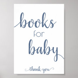 Poster Livros Simples para Bebê | Poff Azul Dusty
