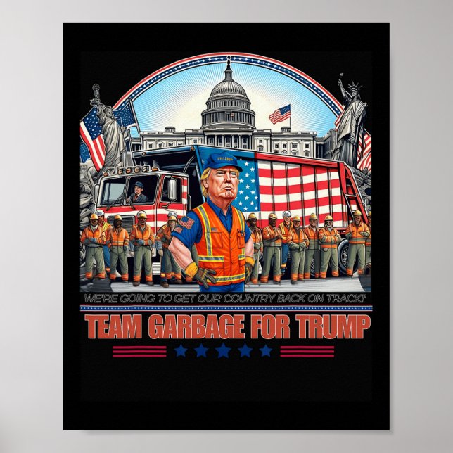 Poster Lixo Para A Equipe De Tremores Votar Trump Engraça (Frente)
