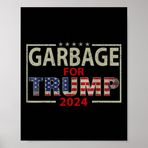 Poster Lixo Para Camisetas Trump 2024 - Trump Supporter