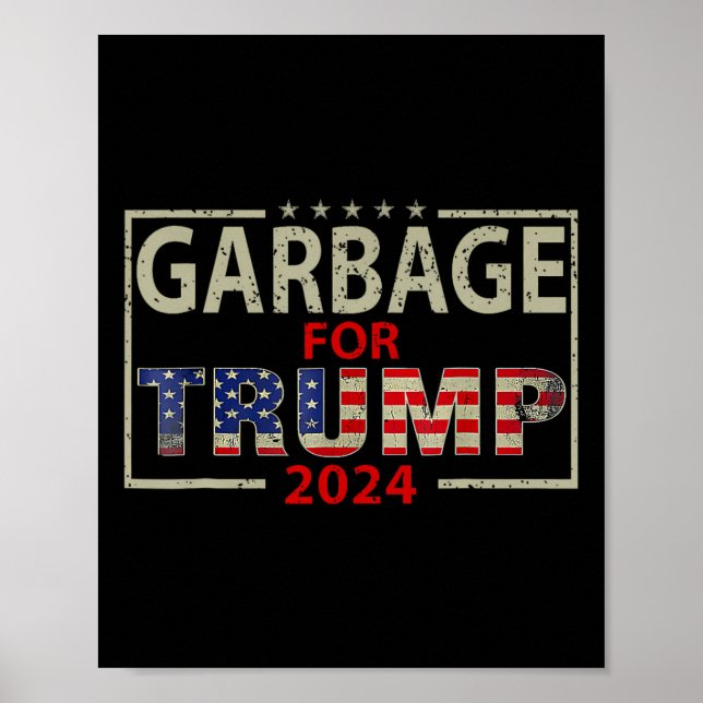Poster Lixo Para Trump 2024 Camisetas Trump Supporter 202 (Frente)