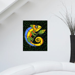 Poster Lizard Colorida em uma Pintura Original de Ramific