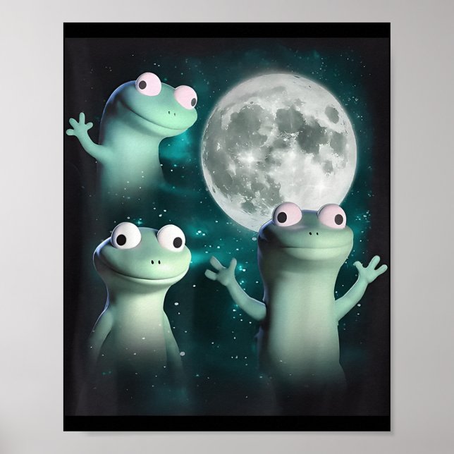 Poster Lizard Lizard Engraçado Lizard Moon Me Traindo (Frente)