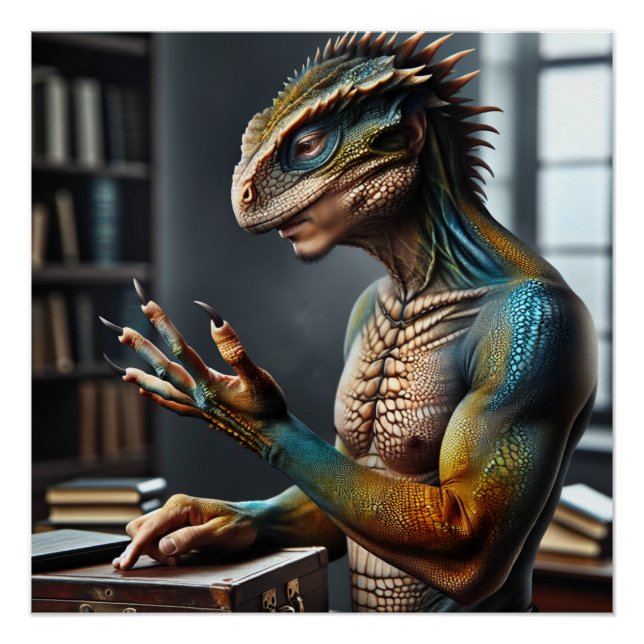 Pôster Lizard Pessoas Fantasy Conspiração Poster (Frente)
