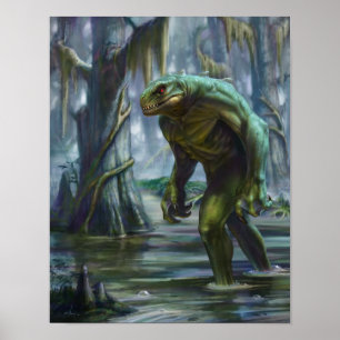Pôster Lizardman do pântano do minério de Scape
