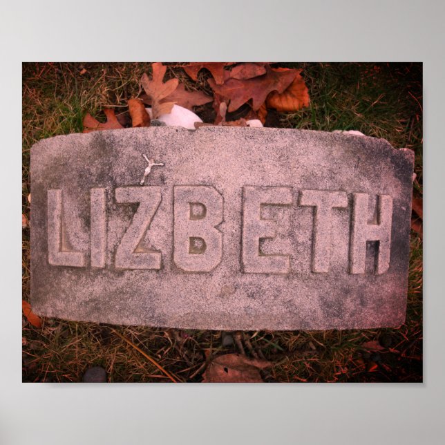 Poster Lizzie Borden Gravestone 'Lizbeth' Fall River, MÃE (Frente)