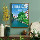 Poster Ljubljana, perle de la Eslovénie<br><div class="desc">Ljubljana est la capitale de la Eslovénie. Plus grande ville du pay, comptante environ 280 000 habitantes, elle est influencée tout au long de son histoire par différentes Culturas do fait de sa position géographique charnière entre les Culture germanique, latine et slave.</div>
