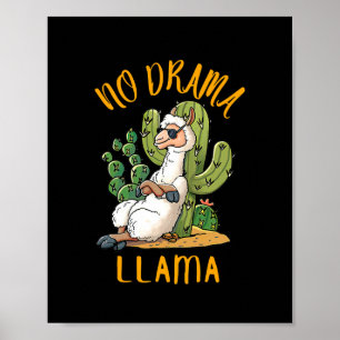 Poster Llama Bonita e Engraçada Sem Drama Llama Presente 