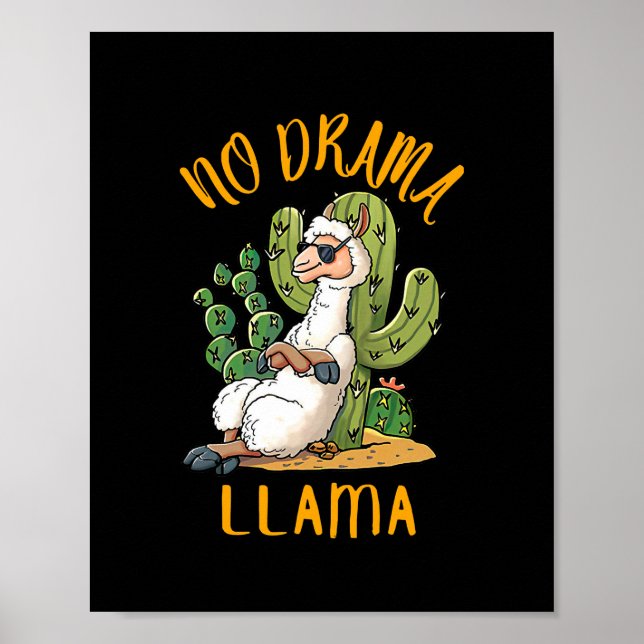 Poster Llama Bonita e Engraçada Sem Drama Llama Presente  (Frente)