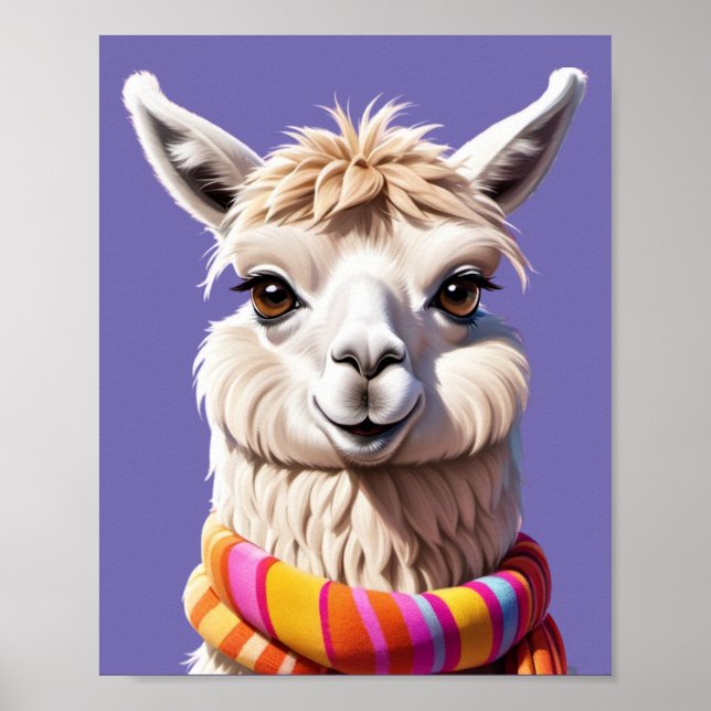Poster Llama estupefado em calor: Edição Scarf (Frente)