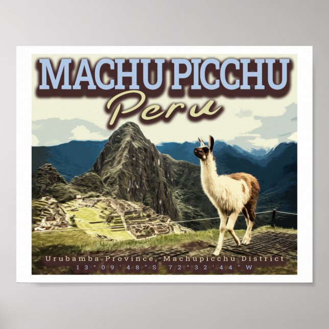 POSTER LLAMA - MACHU PICCHU PERU (Frente)