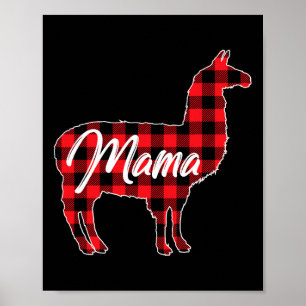 Poster Llama Mama Natal Red Xadrez Matando Família Paj