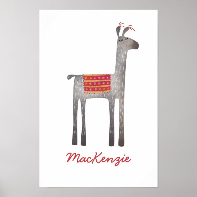 Poster Llama Personalizado Fofo (Frente)