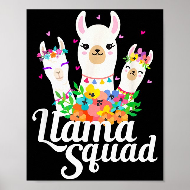 Poster Llama Squad Funny Cute Llama Matching  (Frente)