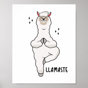 Poster Llama Yoga Pose Com Llamaste
