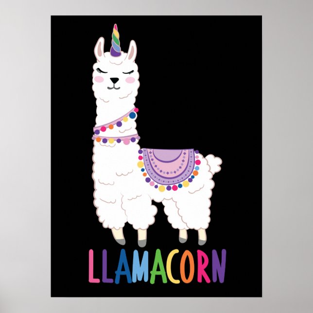 Poster Llamacorn - Funny Unicorn Llama (Frente)