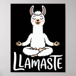 Poster Llamaste Funny Llama Yoga Meditação Namaste Trocad