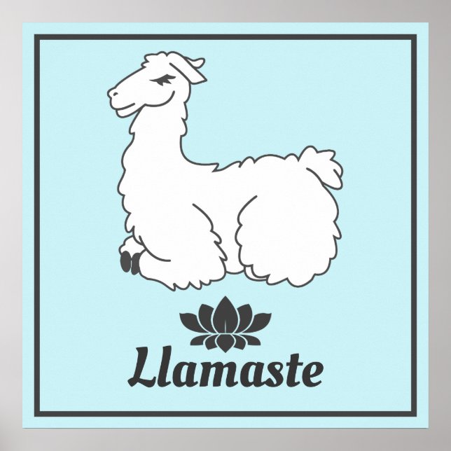 Poster Llamaste White Llama & Lotus (Frente)