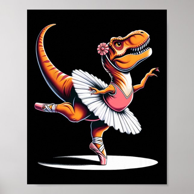 Poster Llerina T-rex Dancing  (Frente)