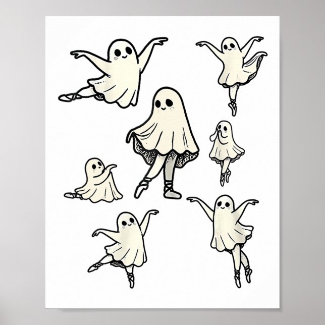 Poster Llet Ghost Llet Dancer Spooker Dance Teacher Hallo (Frente)