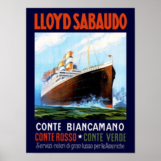 Pôster Lloyd Sabaudo ~ Conte Biancamano (Frente)