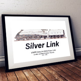 Poster LNER Classe A4 2509 Silver Link Locomotiva a Vapor