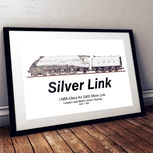 Poster LNER Classe A4 2509 Silver Link Locomotiva a Vapor
