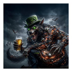Pôster Lobisomem Irlandês de 3 Braços