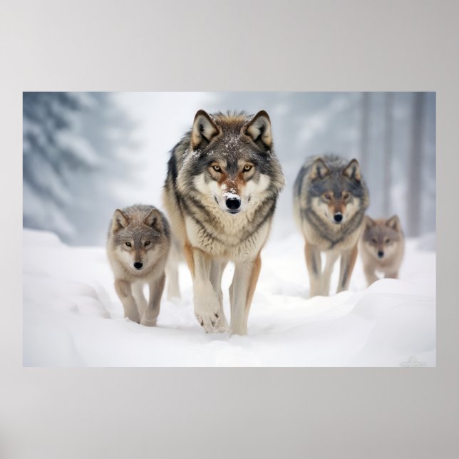 Poster Lobo-Animal Familiar Despertando Natureza (Frente)