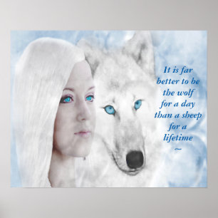 Pôster Lobo Branco da Neve Lady Blue Eyes